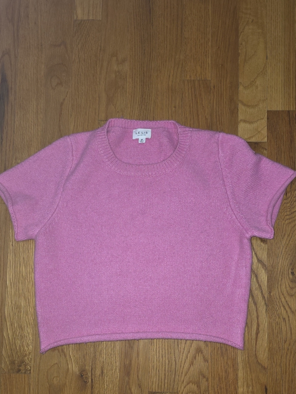 Le Lis Bright Pink Short Sleeve Sweater Knit Top